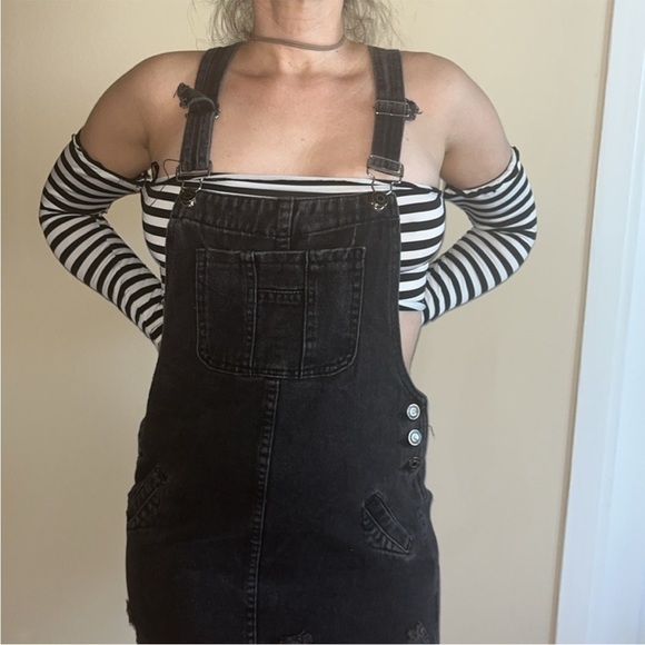 Hysteric Glamour Vintage Goth Grunge Punk Distressed Overall Mini Dress Whimsi - Picture 8 of 11
